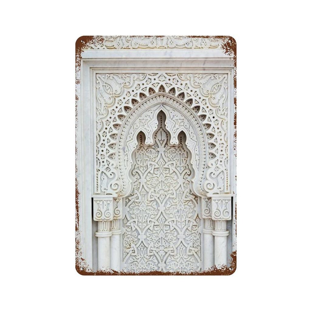 Islamische Beige Landschaft Kunst Poster Drucke Moschee Marokko Wand Metall Zeichen Böhmen Bild für Wohnzimmer Kaffee Bar