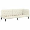 Corner Bed Frame Cream 80 X 200 Cm Velvet