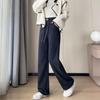 Plus Size Fleece/No-Fleece Extra Thick Lambskin Corduroy Wide-Leg Chenille Pants for Autumn/Winter