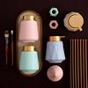 European Style 400ml Portable Soap Dispenser Shampoo Pack Gold Press Ceramic Lotion Bottle Toilet Kitchen Bathroom Accessories