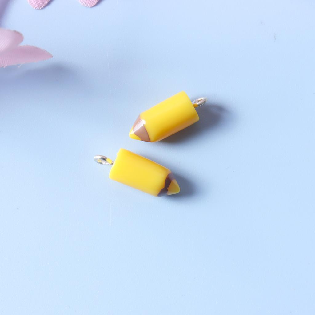 20Pcs Colorful Pencil Charms Resin Pencil Shape Charms Pendants Diy Keychain Earrings For Jewelry Making Accessories