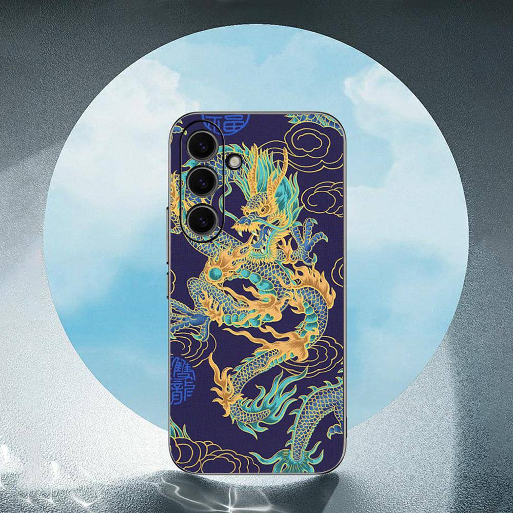 Fashion Animal Red Dragon Luxury Black Phone Case For Samsung Galaxy S23 S24 S25 Ultra S22 Plus S21