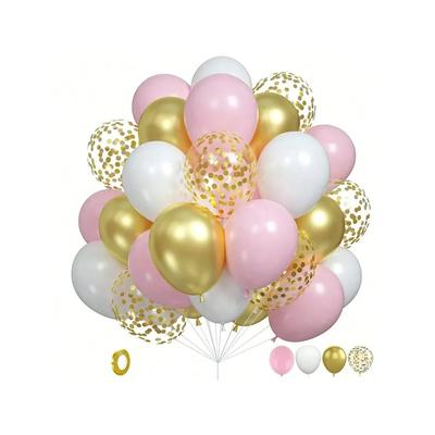 20 SZTUK-12 cali różowo-złote kolorowe balony konfetti, perłowo-białe balony lateksowe, dekoracje na przyjęcia weselne, przyjęcia urodzinowe