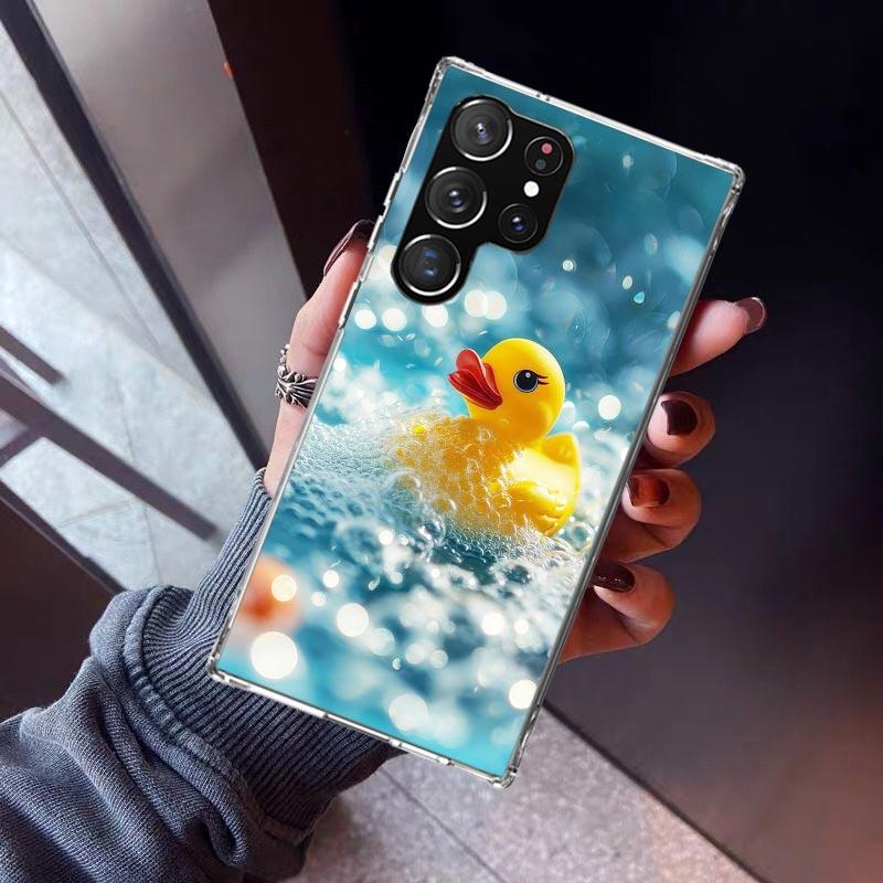 Rubber Ducks Swimming Pool Phone Case For Samsung Galaxy S26 S25 Edge S24 S23 Ultra S22 Plus S21 S20 FE Soft TPU Back Cover Fund