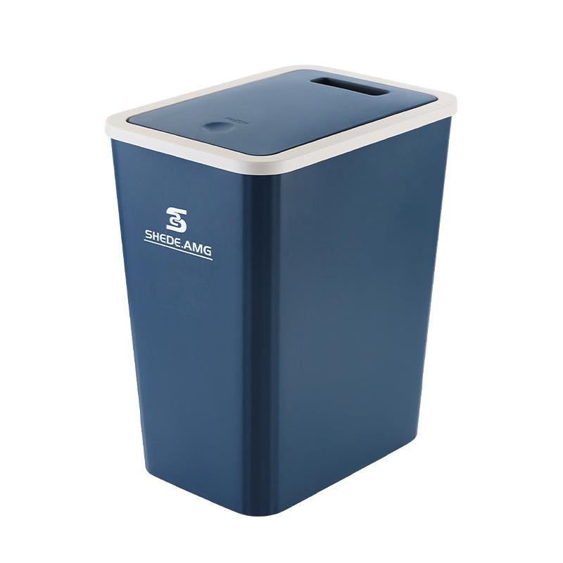 Nordic Press Type Trash Can Odorless Rectangular Garbage Bin with Lid Leakproof Bathroom Kitchen Stainless Steel Office Home Use