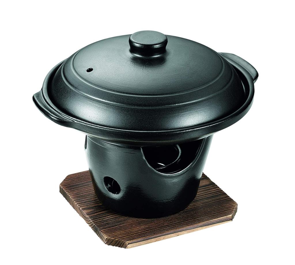 Pearl Metal Ceramic Tobanyaki Set with Stove, Japanese Kaiseki Style, HB-5222