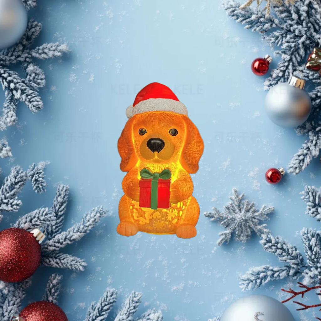 Christmas Decoration Puppy Night Light, Christmas Home Decoration, Table Top Ornament