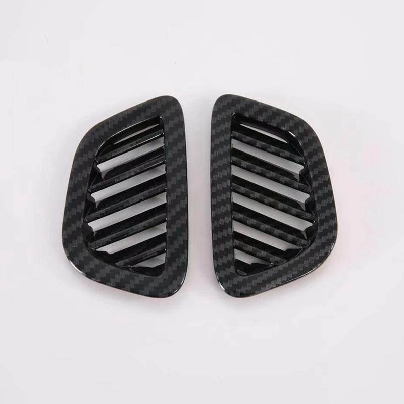 Authentic 2 PC For  Onix    Car Dashboard Front Air Vent Outlet Cover Trim Accessories ABS Carbon Fiber Eas