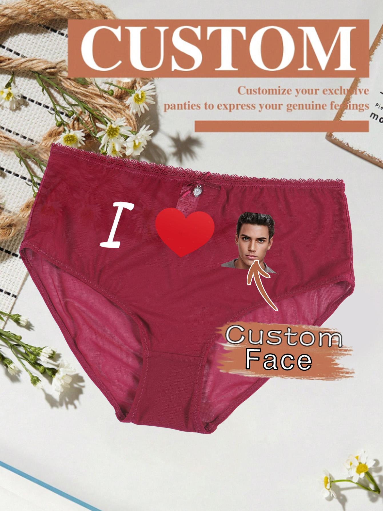 

Милые женские трусики с индивидуальными портретными принтами, удобные дышащие эластичные трусики с низкой талией XL красный