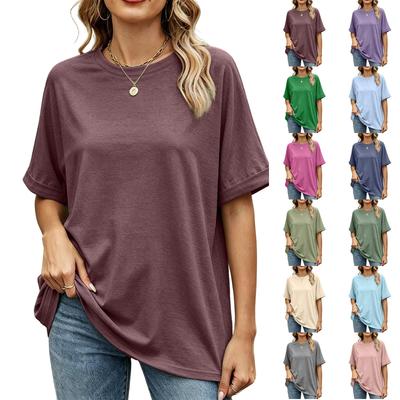 Women's Loose Fit Casual Short Sleeve Crew Neck T-Shirt Lightweight Soft Fabric Comfortable Daily Wear Basic Top