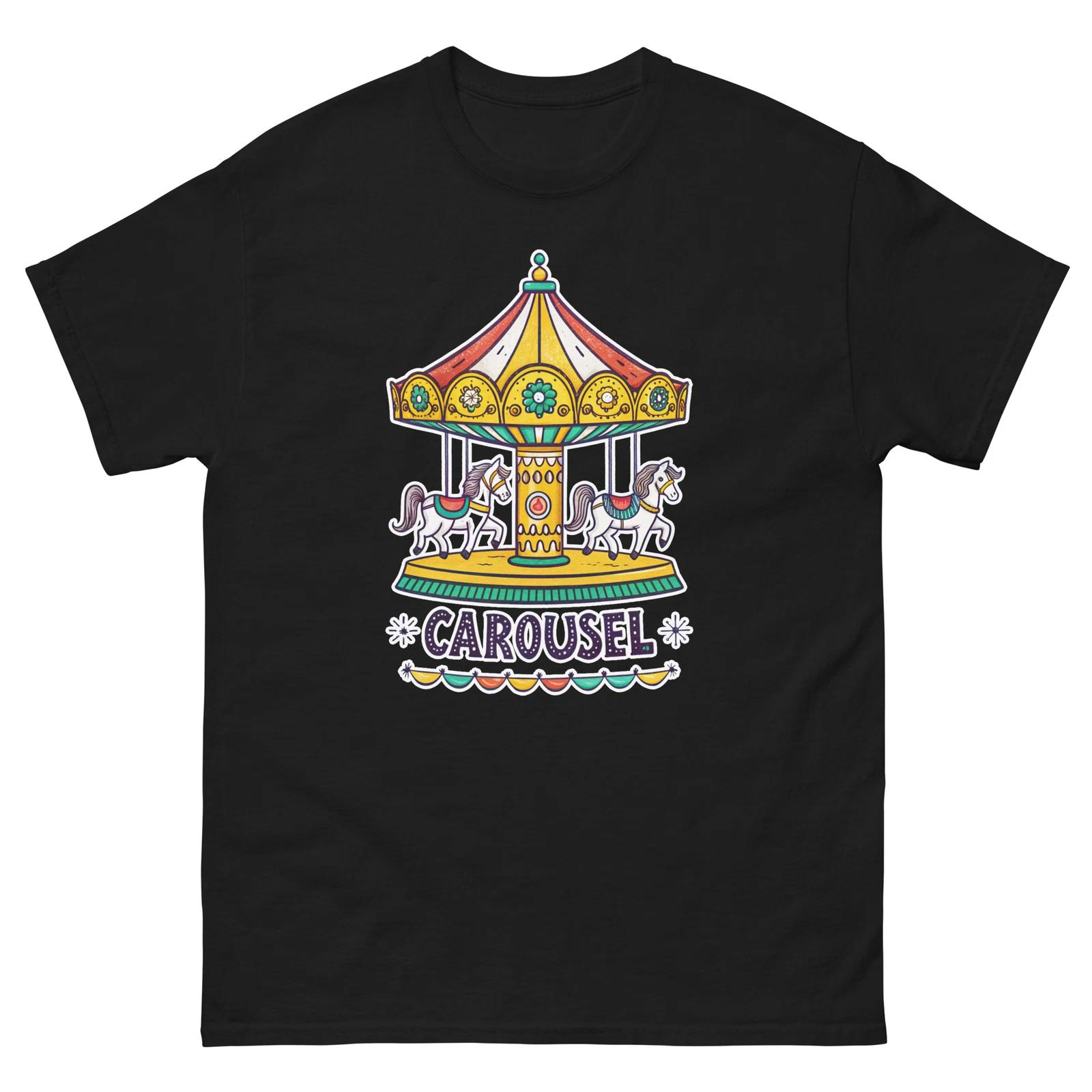 Carousel Carnival Fair Amusement Park T-Shirt L