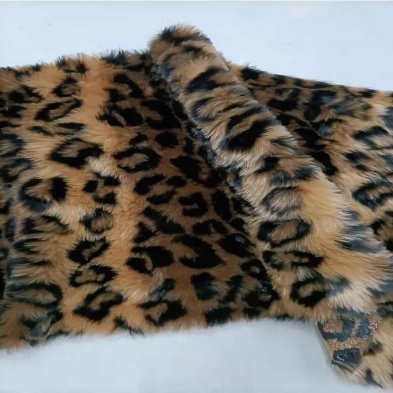 0.5/1/2 Yads 10mm Imitation Rabbit Leopard Plush Fabric Faux Fur for Sewing Winter Coats Decorative Cloth DIY Clothing Fabrics