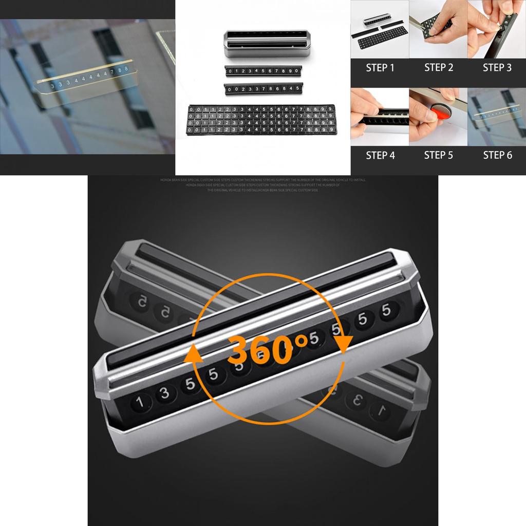 Premium Quality Car Temporary Stop Card Parking Sign With Magnetic Number Plates