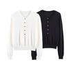 Spring 2026 European Style Women's Solid Color Button Knit Cardigan