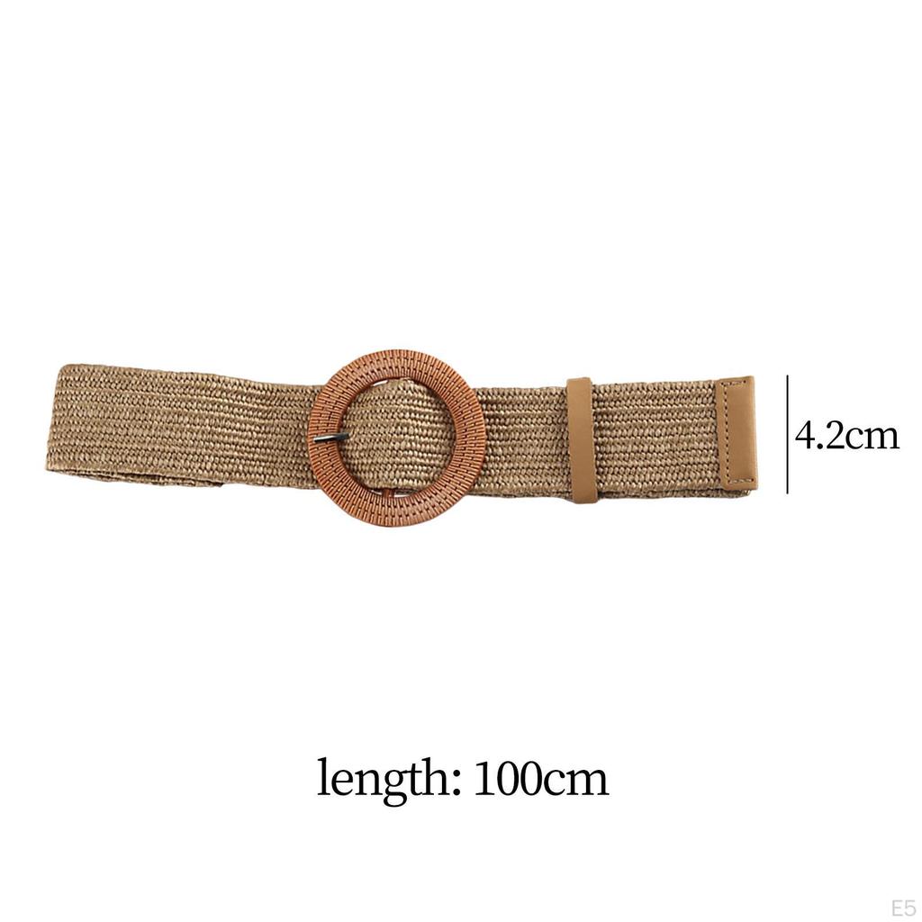 Rattan Waist Belt with Wooden Buckle