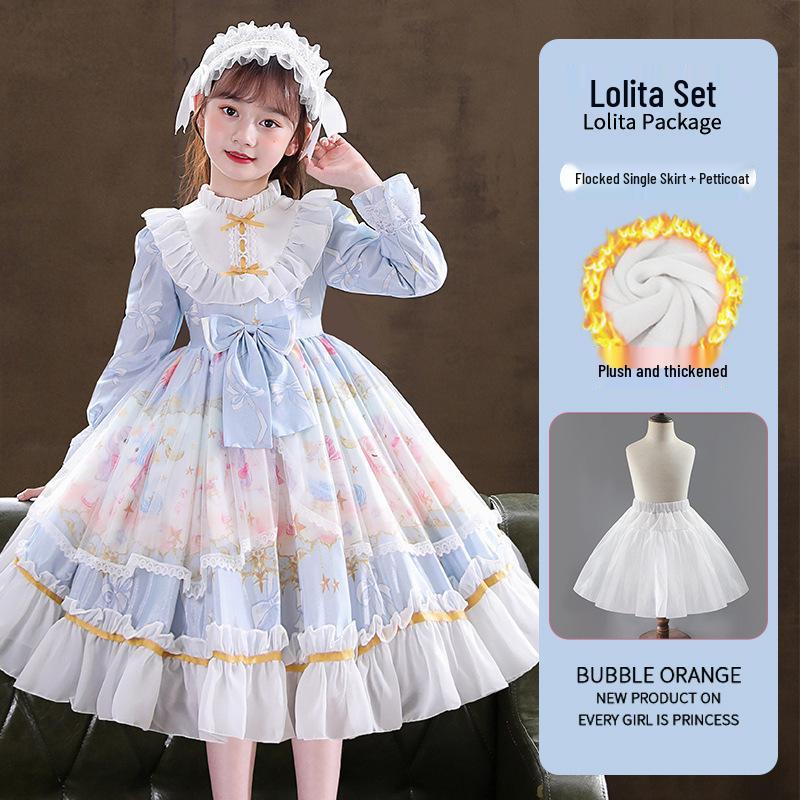Lolita Princess Long Sleeve Birthday Dress for Girls - 2026 Spring Collection