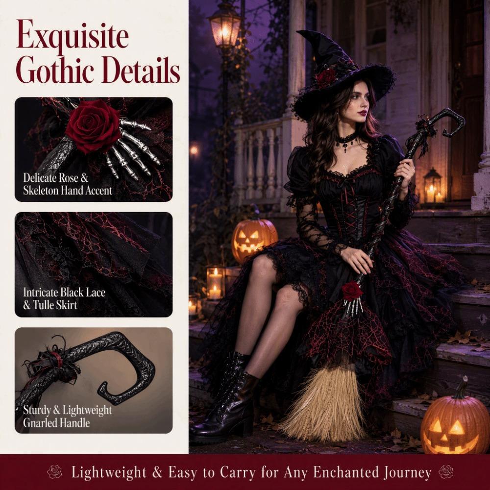 Black Tulle Cosplay Props Gothic Style Witch Hat Princess Magic Wand  Home Decor
