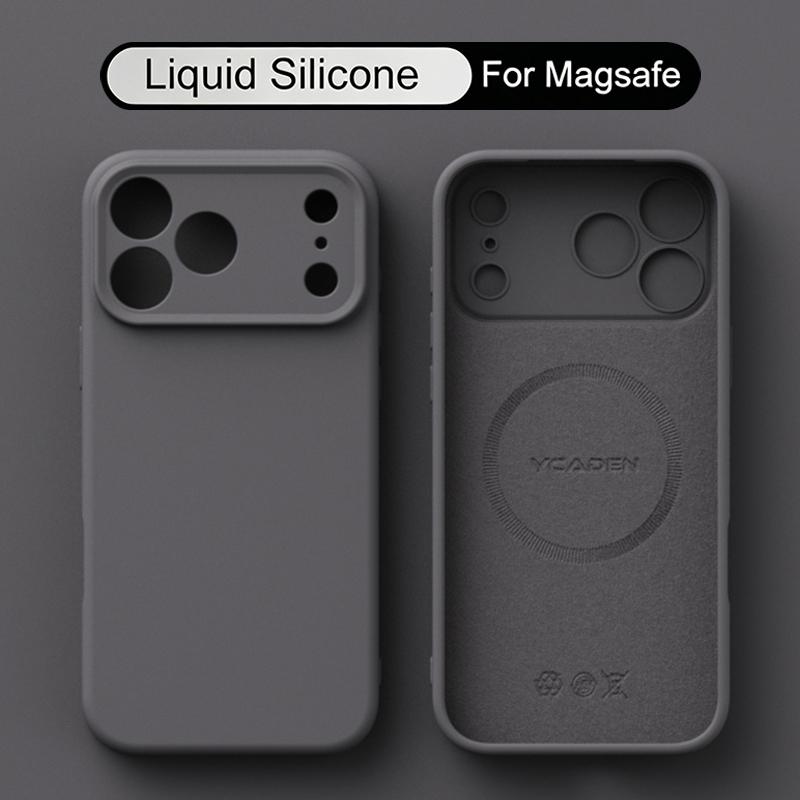 Magnetische Flüssigsilikonhülle Für iPhone 17 Pro Max 16 Pro Max 15 14 13 17e 16e Funda Für Magsafe Kabelloses Laden Weiche Abdeckung