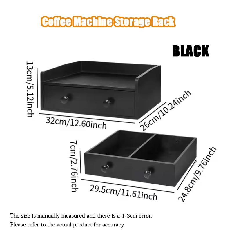 Coffee Machine Rack Organizer With Drawer Coffee Capsule Storage Rack Kitchen Organizer Countertop Spice Shelf Coffee Capsule Storage Box Wood чёрный