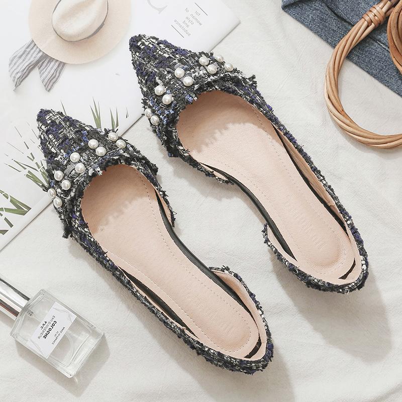 Fashion Flat Shoes for Women Pointed Toes Shallow Cuts Boat Shoes Luxury Shoes Women Loafers Women Shoes Super Big Size 42 43 45 46