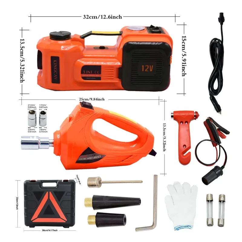 2025Multifunctional 5T Electric Hydraulic Jack 12V Vertical Hydraulic Jack Electric Torque Wrench