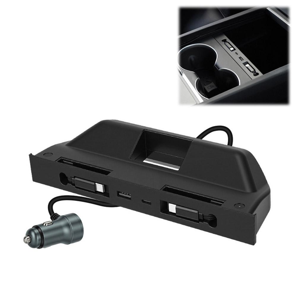 For Tesla's Updated Model Y/YL/3 Docking Station Charging Accessories HUB Pull-out Extension Cable