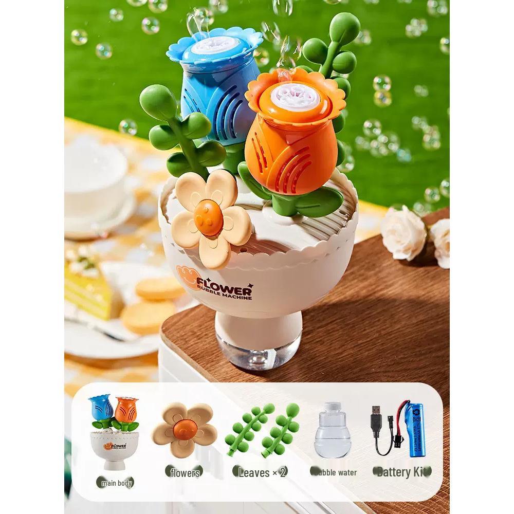 Christmas Automatic Handheld Bubble Machine with Lights - Fun Gift for Kids