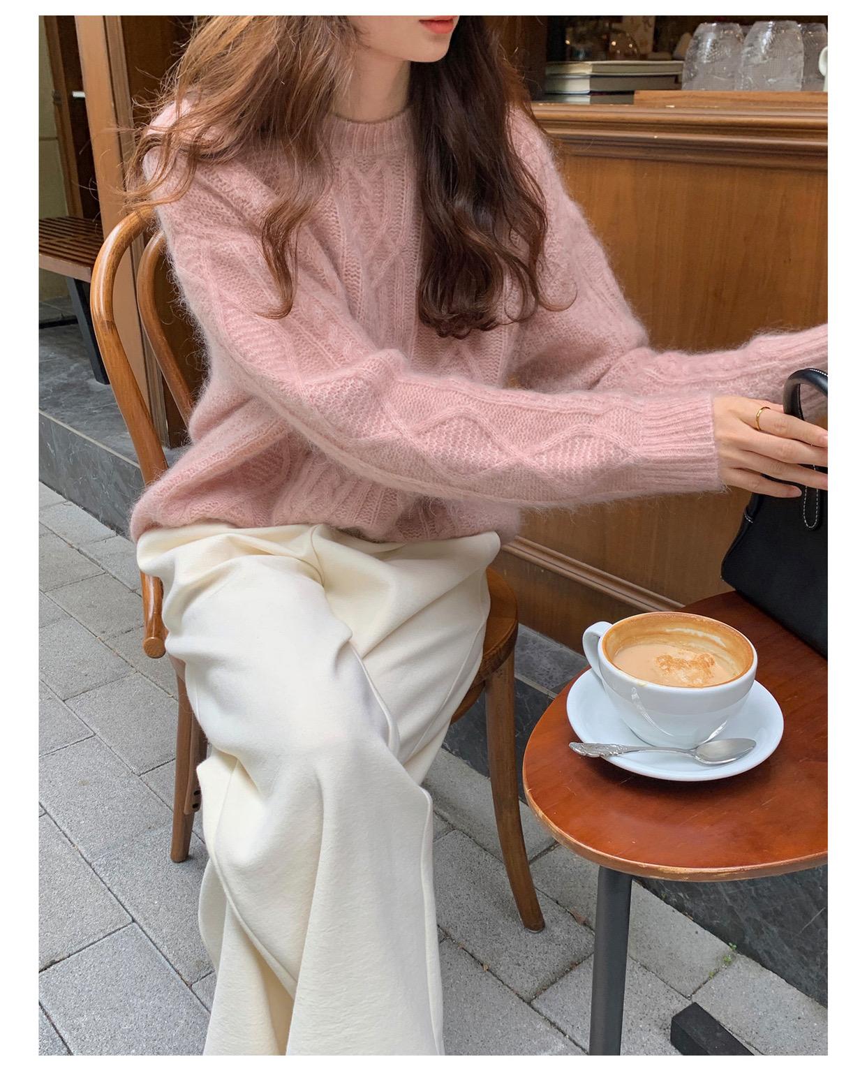 

Женский кашемировый свитер Qinghe cashmere 30% кашемир 70% шерсть Осенне-зимний кашемировый свитер мягкий и теплый XXL розовый