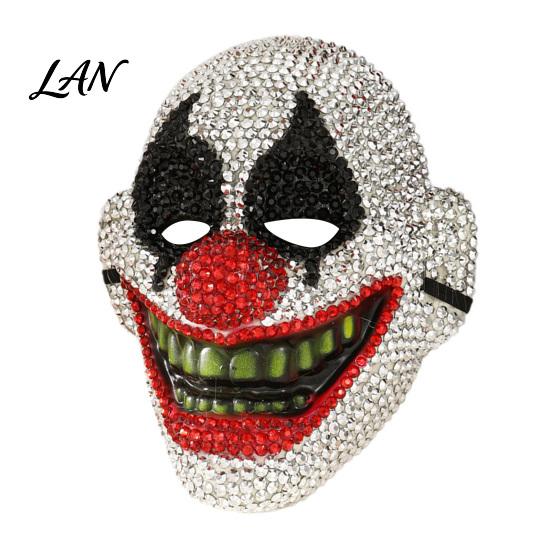 Sparkling Rhinestone Mask Halloween Skull Full Face Mask, Sparkly Masquerade Eye-catching Stage Prop for Party, Adjustable Strap Cosplay Women