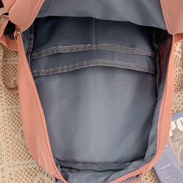 School Bag Female College Student Solid Color Large-Capacity Backpack Multi-Layer Strong Middle And High School Student Backpack