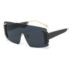 New personalized frameless integrated sunglasses men's and women's trendy large-frame sunglasses street shot glasses s