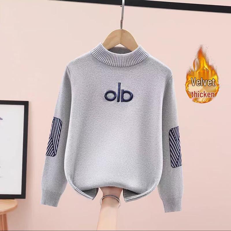 Stylischer Strickpullover für Jungen - Verdickte Herbst-/Winter-Unterwäsche für große Kinder