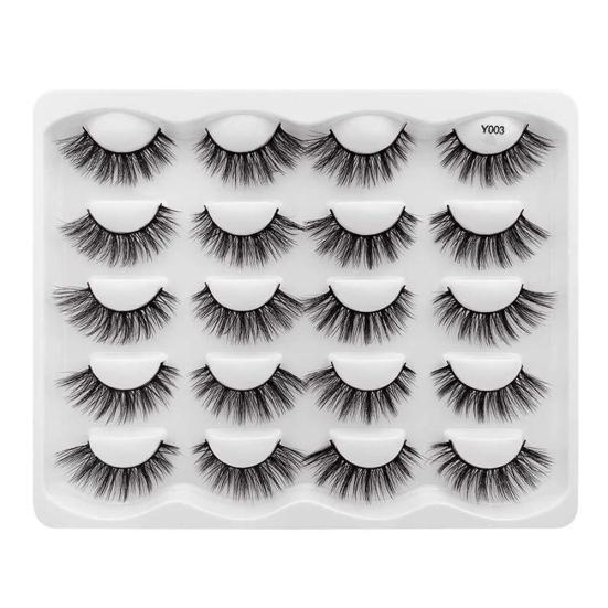 10Pairs 3D Long Faux Mink Fur Thick False Lash Eyelashes Extension Eye Makeup