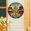 Metal Wall Art Poster 8 Inch Kolkata Victoria Memorial Howrah Bridge Vintage Cultural Home Decor
