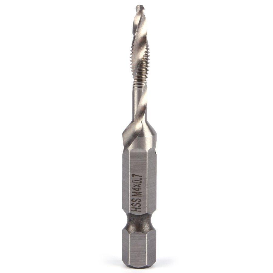 6Pcs Tap Drill Bit Set Hex Shank Titanium Plated HSS Screw Thread Bit Screw Machine Compound Tap M3 M4 M5 M6 M8 M10 Hand Tools