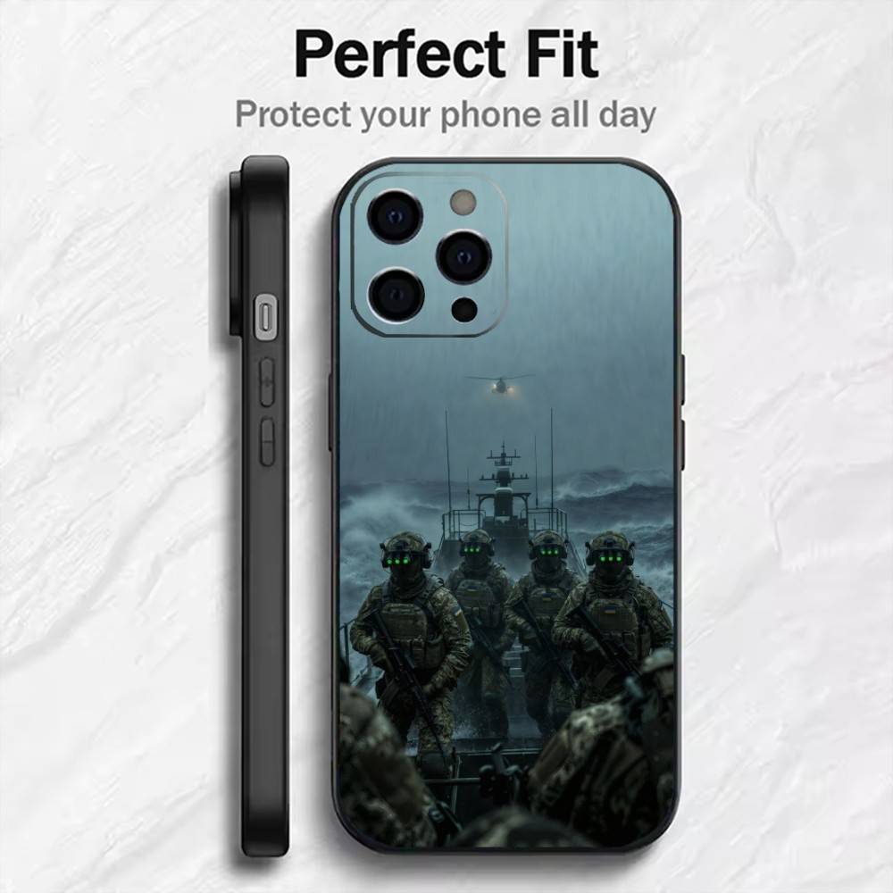 

Special Forces Phone Case For iPhone17,16,15,14,13,12 Plus,Max Soft Silicone Black Cover iPhone15promax
