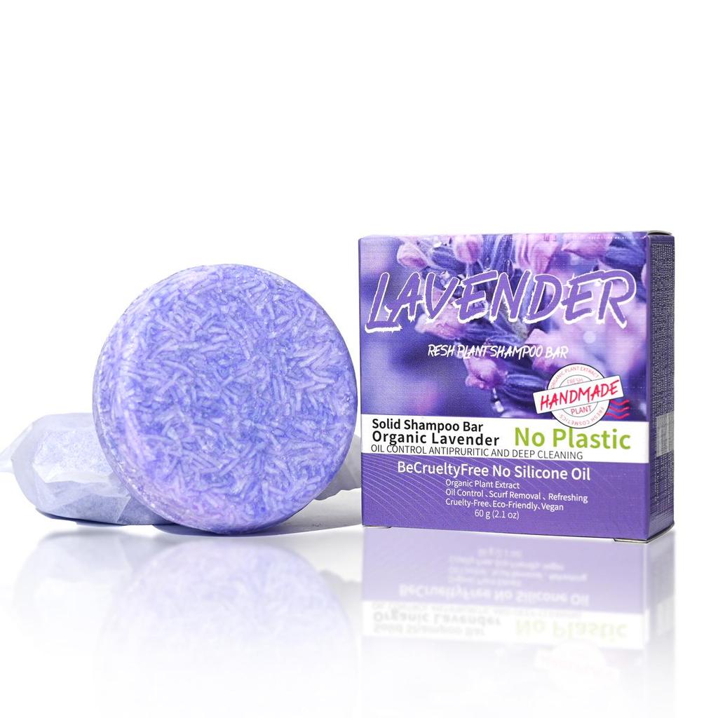Lavender Essential Oil Shampoo Bar - Handmade, Oil-Control, Cleansing, Hair Decontamination Soap