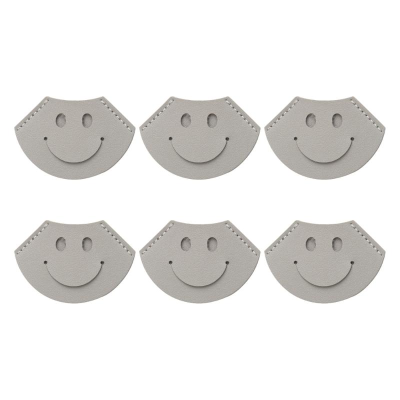 6Pcs Smiling Face Corner Bookmarks Leather Corner Page Book Marker Book Corner Protectors for Journal Planner Notebook