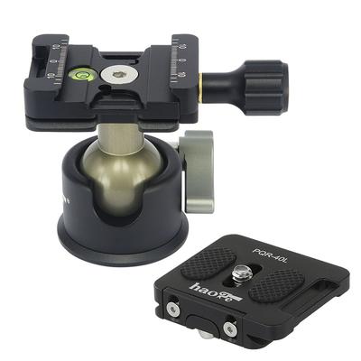 Haoge Flachprofil Kugelneiger Stativkugelneiger mit und Schnellwechselklemme und Platte für Stativ Einbeinstativ Schieberegler DSLR-Kamera Camcorder Maximale Traglast 8 kg