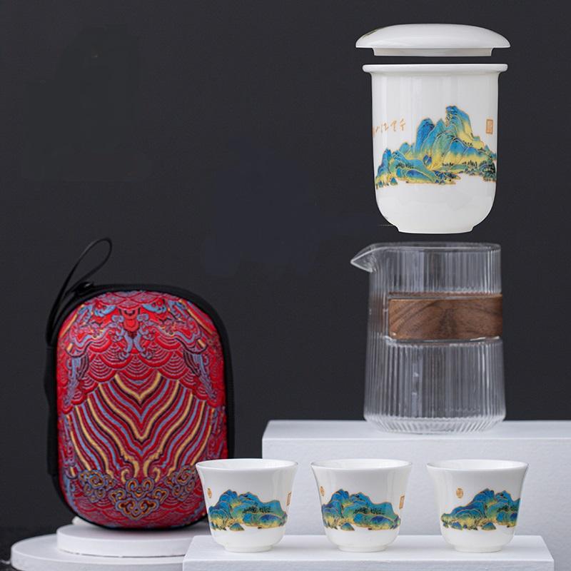 High Grade Chinese Tea Travel Teaset Kungfu Teapot Ceramic Portable Teacup Gaiwan  Teaset Teaware Sets Drinkware Tea of Ceremony