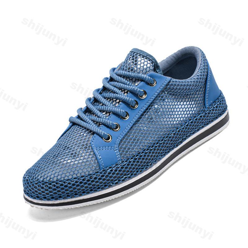 Mens Casual Sneakers 2025 New Hollow Mesh Breathable Comfort Sports Running Tennis Shoes Male Outdoor Thick Soled Walking Shoes
