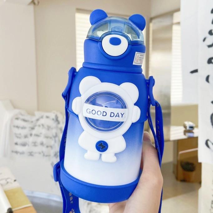 Kawaii Barevný Medvěd Brčko Termoska Dětská Nerezová Vakuově Izolovaná Láhev na Vodu Škola Mateřská Školka Termoska