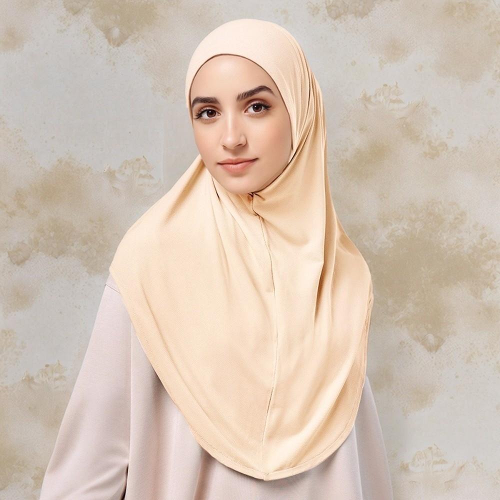 Adjustable Arab Lady Headscarf Breathable Hijab Head Wrap High-End Eid Al-Fitr Long Turban  Ethnic