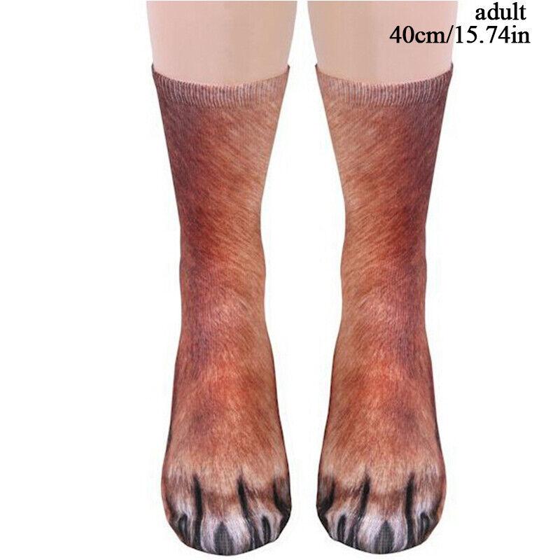 

Забавные эластичные носки унисекс для взрослых и детей, носки с 3D принтом в виде лап животных, Великобритания adult dog