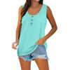 Women's Sleeveless Tank Top Button Front Round Neck Casual Summer Shirt Lightweight Soft Fabric Comfortable Fit