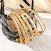 Stainless Steel 7 Pcs/Set Punk Bracelets for Women Girls Goth Heart Prints Metal Design Open Bangle Party Fashion Jewelry Gifts