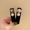 Vintage Gold Camellia Velvet Hair Claw Clips Women Bb Clips Fashion Hairpin Hair Accessories for Girls Female  Korean Style