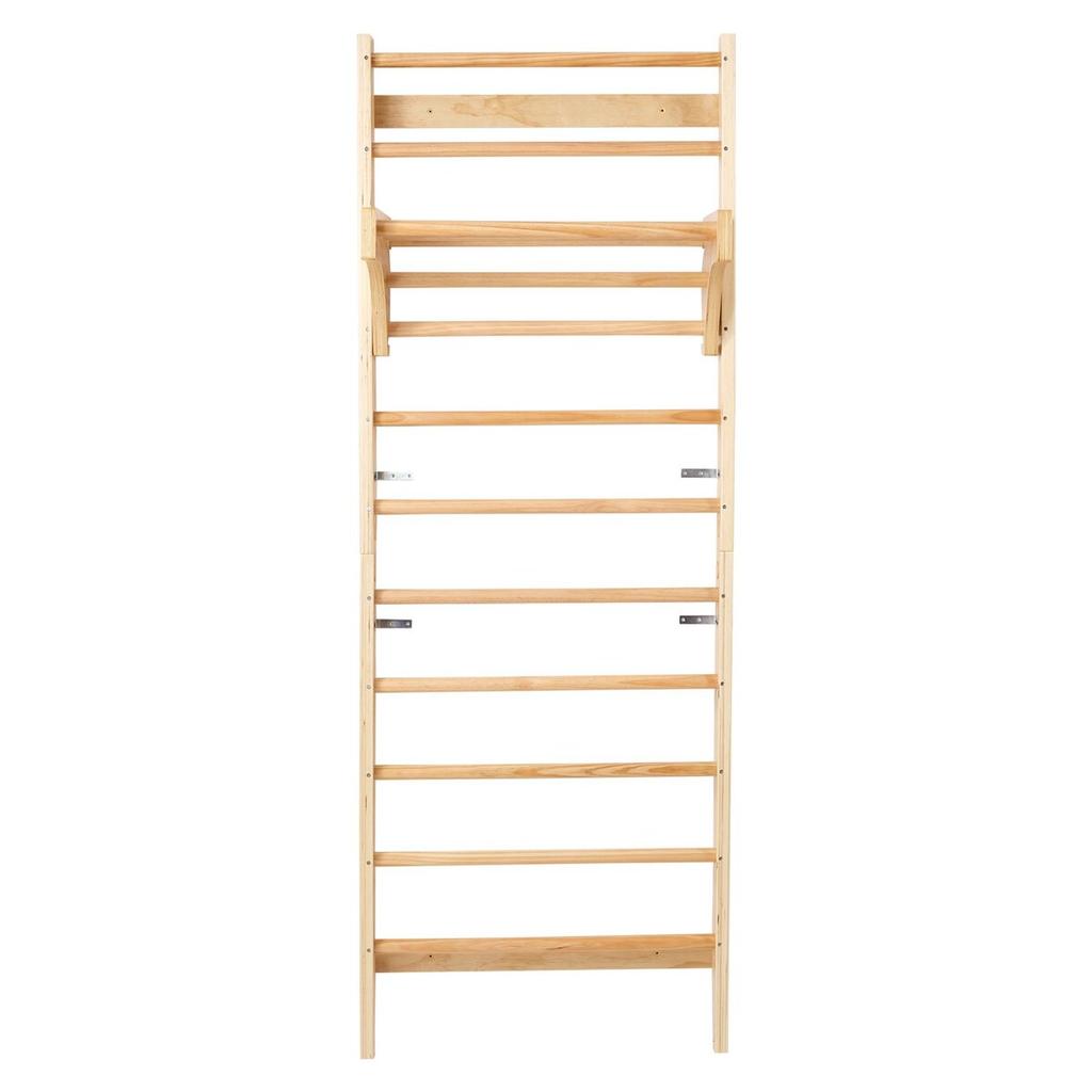 Swedish Ladder Wall Gym, 10-Level Solid Wood Indoor Jungle Gym, 220lbs Loading Indoor Playground Climbing Ladder for Kid Adults, Gymnastic Stall Bars