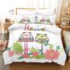Soft Microfiber Duvet Cover And Pillowcases Cartoon Pink Lovers Cat Bedding Set For Kid Print Rabbit,Unicorn Comforter Sets Twin