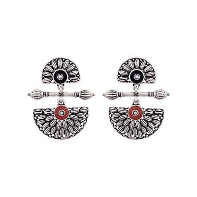 Brass Silver Oxidised Earring  for Women and Girls , Stylish, Trendy Exclusive Collection , 100 %  Skin Friendly Product for Earring